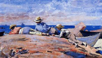Winslow Homer : Three Boys on the Shore